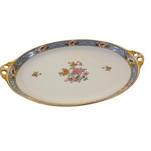 Pheasant Design 17.5"x11.5" Serving Platter Canonsburg China Vtg 1942 Antique